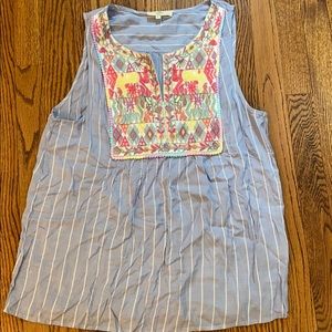 Sleeveless embroidered blouse